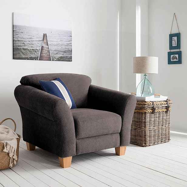 Sit & More KŘESLO, textil, tmavě hnědá
