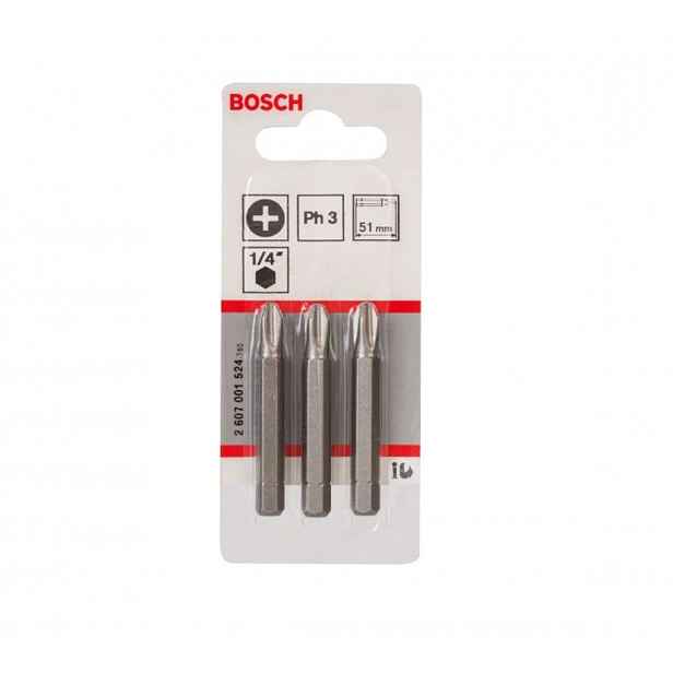 Bosch - Sada bitů PH3, délka 51 mm, 3 ks 2607001524