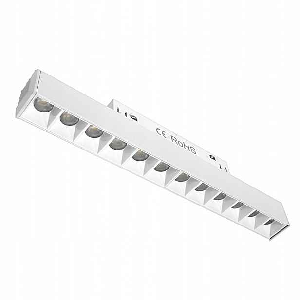 Magnetická lampa s diodami pro kolejnice bílá 12W 3000K DDCX-GS12-220 Typ B