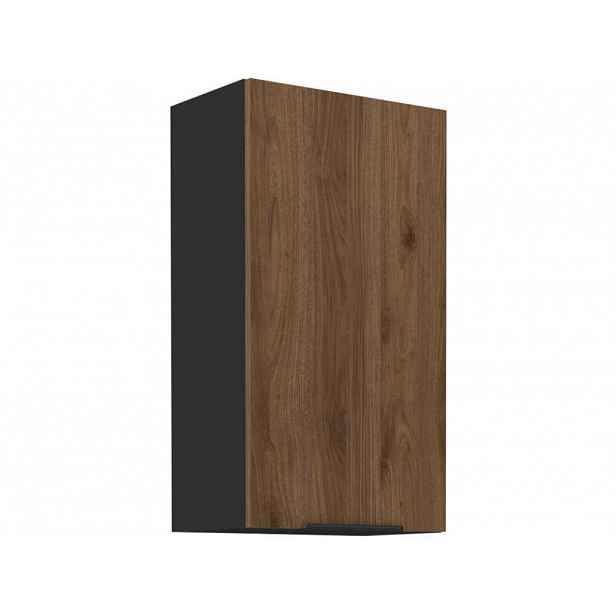 Vysoká horní skříňka TOVA - šířka 50 cm, ořech okapi / černá