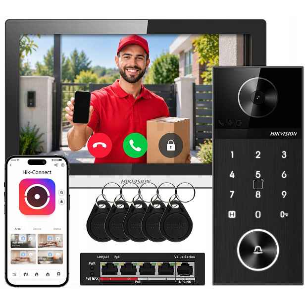 Widoedomofon Hikvision Ip Poe 7" Dotykový DS-KV6124-WBE1 DS-KH6350-WTE1