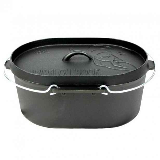 Litinový oválný hrnec Dutch oven Valhal Outdoor 9l