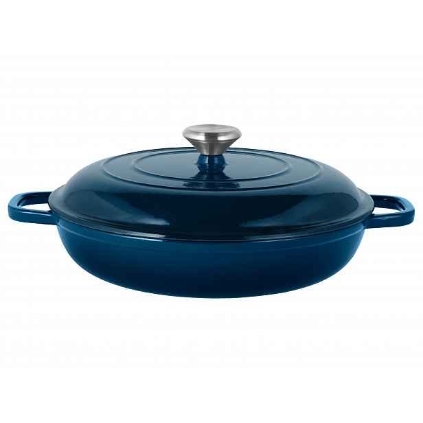 Silvercrest® Litinová servírovací pánev Premium, Ø 30 cm / 3,7 l (tmavě modrá)
