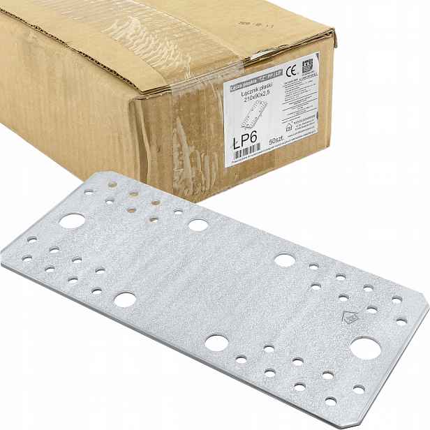 Tesařské spojky ploché 210x90 x 2,5mm 50 ks Děrované dlaždice LP6
