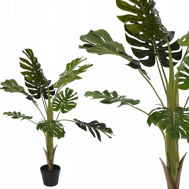 Umělá Monstera v černém květináči 110cm Květináč na dekoraci Terasa Balkon