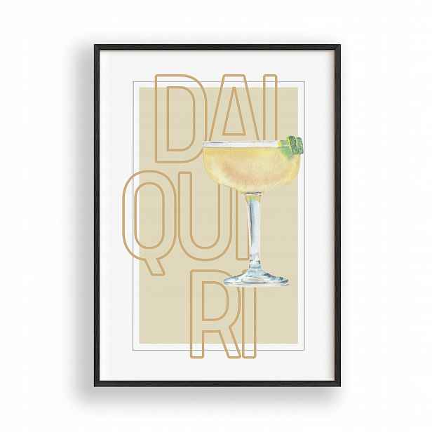 Obraz Daiquiri Drink Plakát Rámeček Dřevěný Černý 30x42 cm