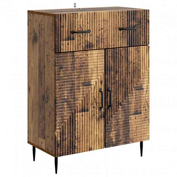 vidaXL Servírovací skříň Staré dřevo 66 x 34,5 x 89,5 cm