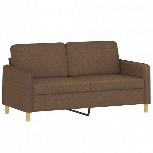 vidaXL 2místná pohovka hnědá 140 cm textil