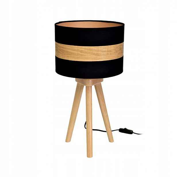 Noční lampa Terra Černá Hnědá Abažur 1xE27 45 cm Stolní do pracovny Dům
