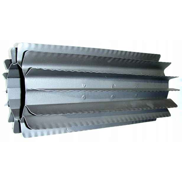 Radiátor výměník tepla ⌀ 100 mm/výška 370 mm, šedý, nasazovací a kroucený