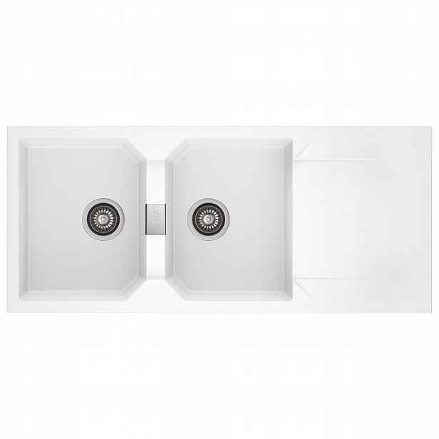 Dvoukomorový Dřez Velký Dřez Moderno Colossal 200 Pure White