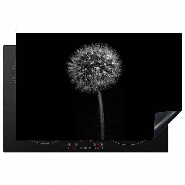 MuchoWow KRYT NA INDUKČNÍ DESKU Pampeliška - černá - květinová - botanická 81.6x52.7 cm