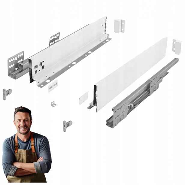 Šuplík Hafele Matrix Slim 400 mm h-135 35 kg 514.13.823 Bílá
