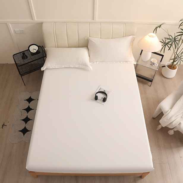 TEMU 1 Měkká, prodyšná, voděodolná prostěradlo s gumou – Vhodné do ložnice, hostinského pokoje, koleje a hotelu – Hluboký design kapsy pro pohodlný