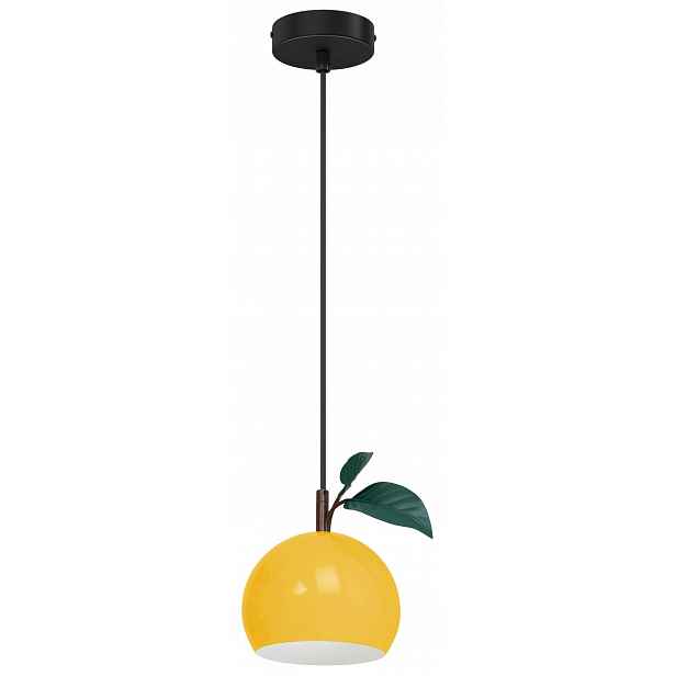 Závěsná stropní lampa Apple Černá Žlutá 1xE27 dětská moderní