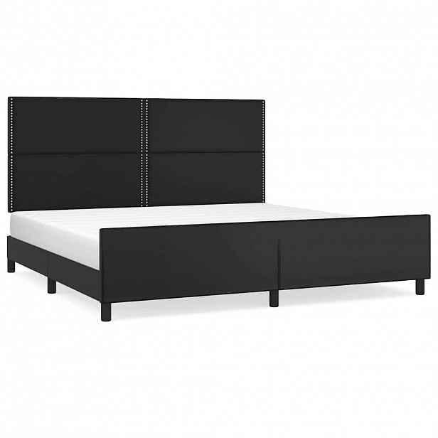vidaXL Rám postele s čelem černý 200x200 cm umělá kůže