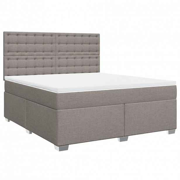 vidaXL Box spring postel s matrací taupe 180x200 cm textil