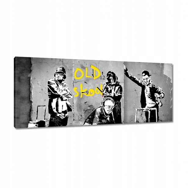 Hodiny 100x40 Banksy Old school