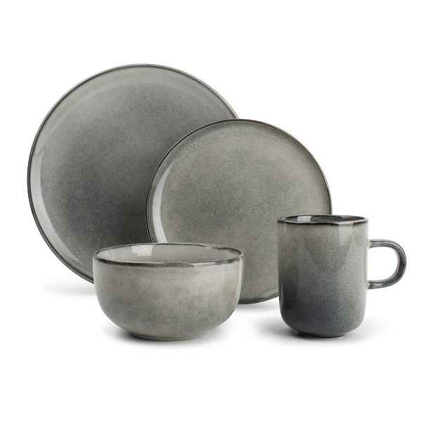 Kameninová jídelní sada 16 ks pro 4 osoby Meridian – Salt&Pepper