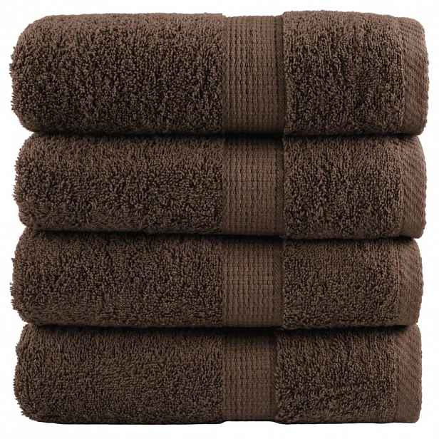 vidaXL Prémiové mycí utěrky SOLUND 4 ks hnědé 30x30 cm 600 g/m²