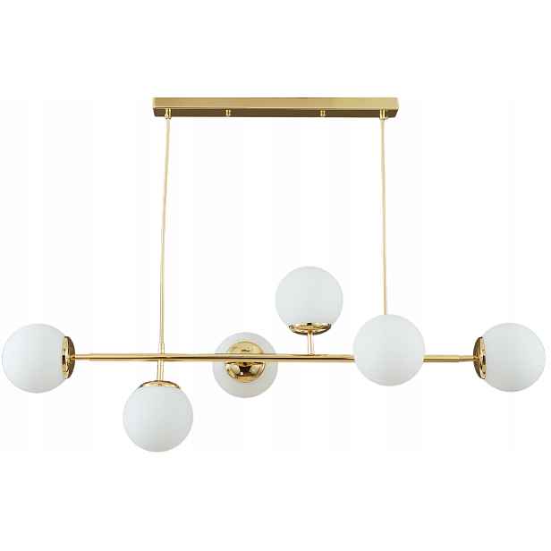 Závěsná Stropní Lampa Lustr Kule zlatá Moderní Led mléčná