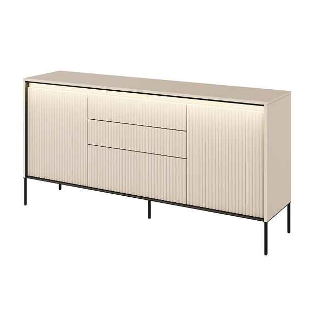 Casarredo Komoda 2D3S s LED IPOLIS - písková