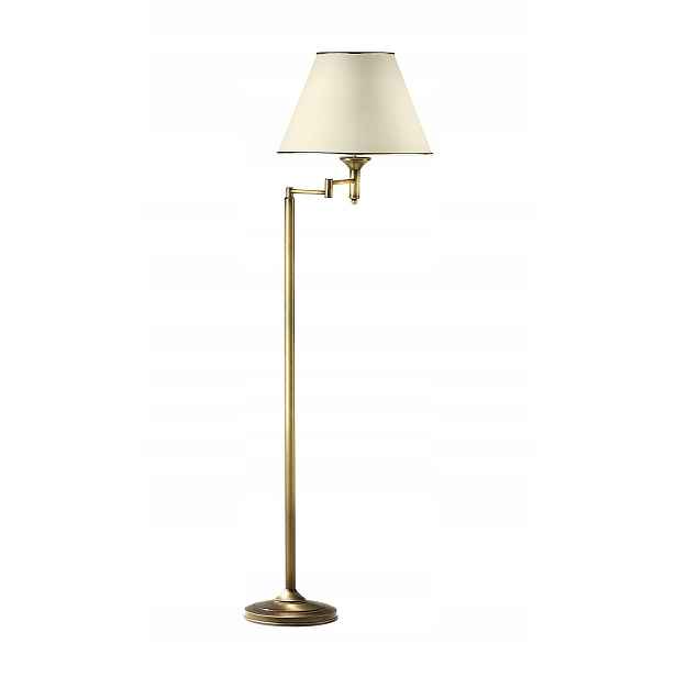 Podlahová lampa Classic Nastavitelná Zlatá Béžová Abažur 1xE27 158 cm Stojící