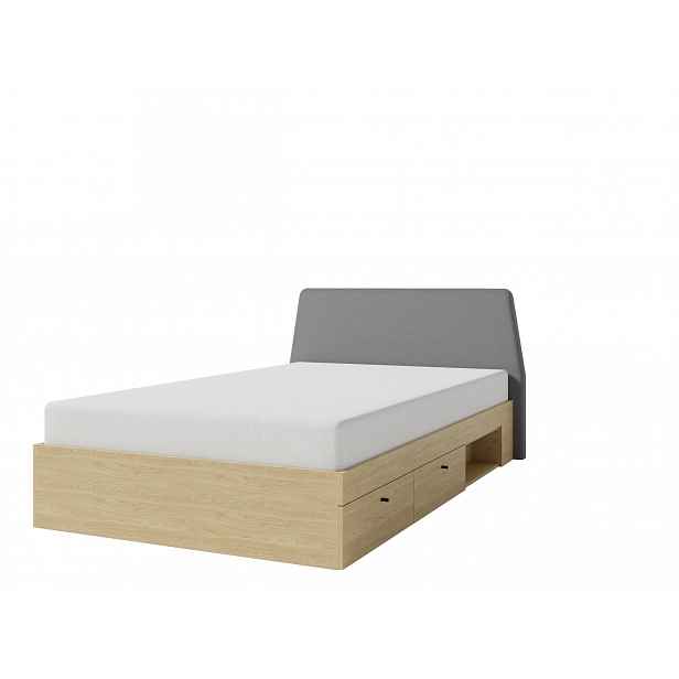 Postel Alessio AE13 - 120x200 cm Barva korpusu + barva dveří: Pískově béžová / Dub olejovaný
