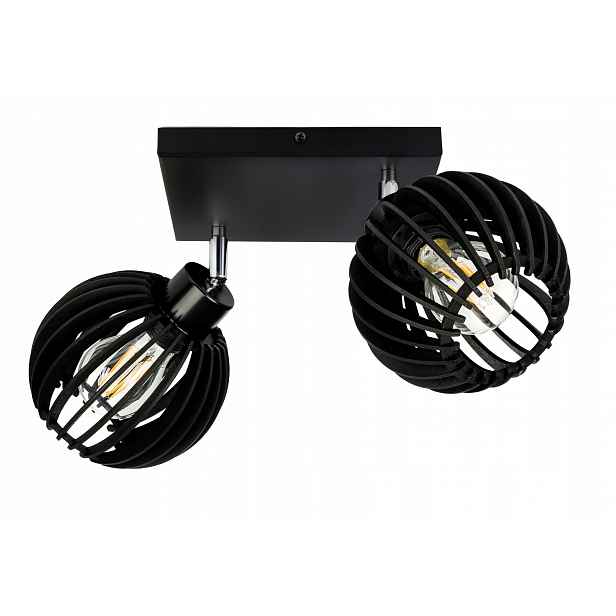 Černá lampa stropní svítidlo stropní lustr pohyblivá loft Dřevo kulička 2