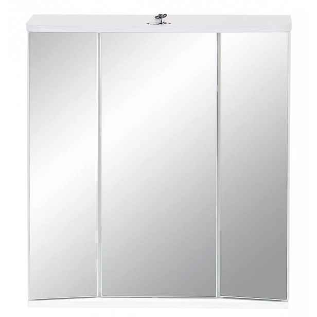 Koupelnová zrcadlová skříň VR 21, bílá/beton