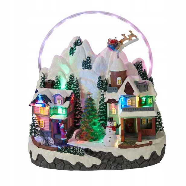 Vánoční Scéna Duha Led Pohyb 27X17X28 CM Plast Vícebarevná