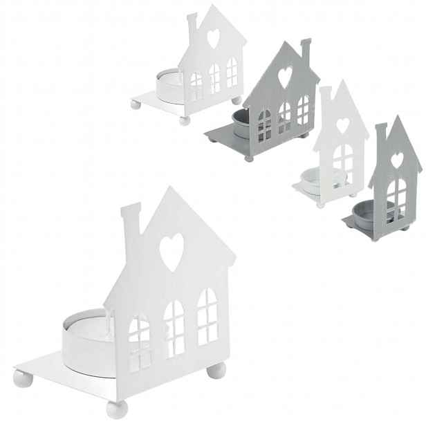 Kovový svícen SMALL HOUSES  - více variant