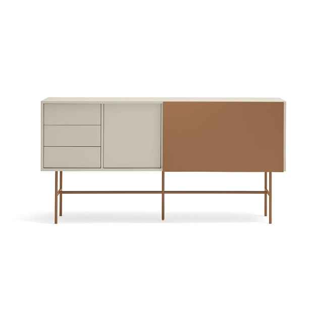 Nízká komoda s posuvnými dveřmi v béžovo-cihlové barvě 180x91 cm Nube – Teulat
