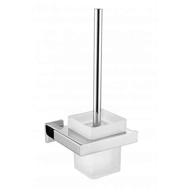 OMNIRES Nelson - WC štětka nástěnná s držákem, mléčné sklo/chrom NL80620CR