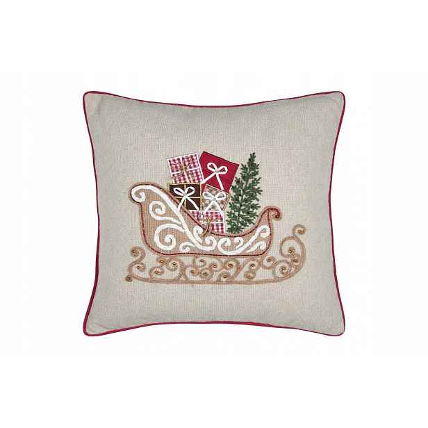 Vánoční Polštář Vyšívaný 45 X 45 CM Bavlna Polyester Se Zipem