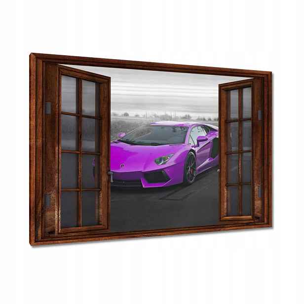 Obrazy 120x80 Růžové sportovní auto