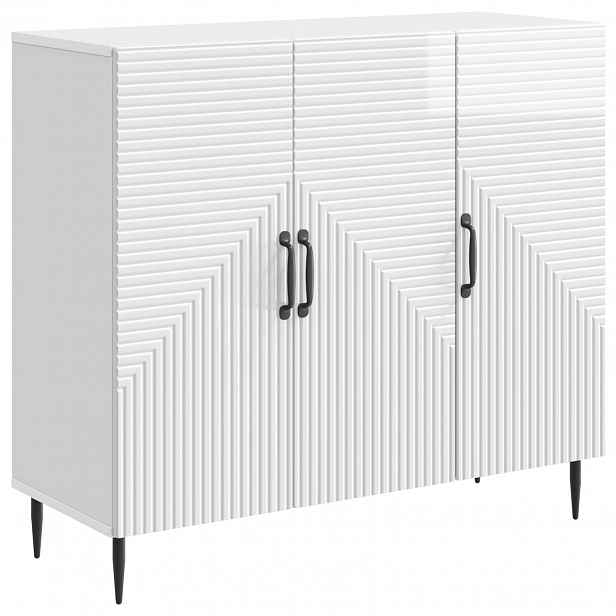 vidaXL Servírovací skříň Bílá s vysokým leskem 89 x 34,5 x 80 cm