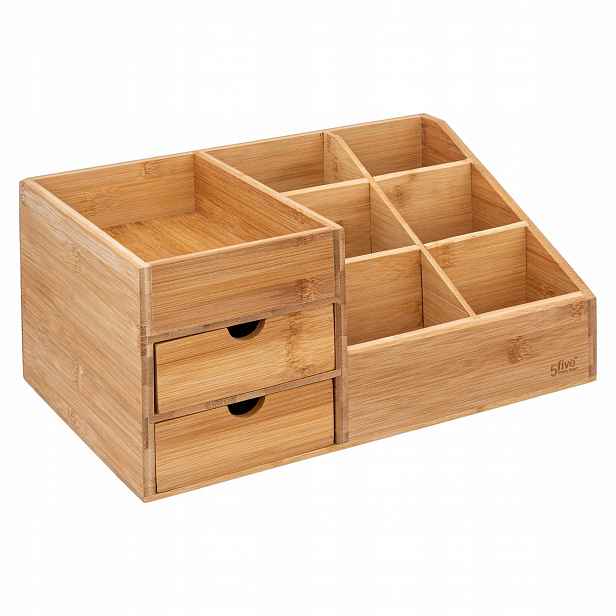 Bambusový Organizér Na Kosmetiku Se 3 Zásuvkami 33X20,5X15,6 CM