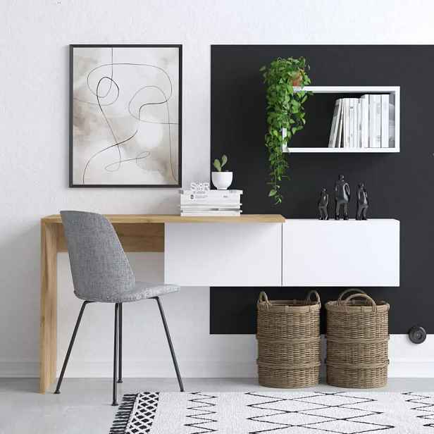 Casarredo Závěsný pracovní stůl Tiff - bílá/dub
