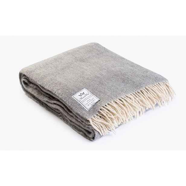 Merino Wool throw Přírodní vlněný přehoz na postel 160/200 cm