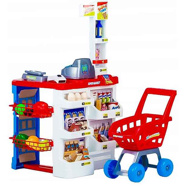 MULTISTORE Obchod pro děti s pokladnou, váhou a skenerem SUPER SHOP