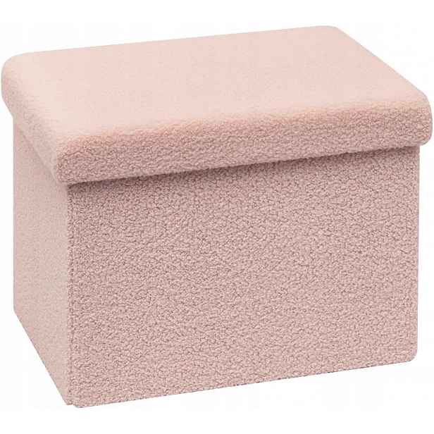 Taburet Kostka S Úložným Prostorem 42x32x32 CM Růžový