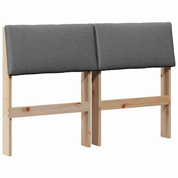 vidaXL Čalouněné čelo postele Tmavě šedá 120 cm Masivní borové dřevo