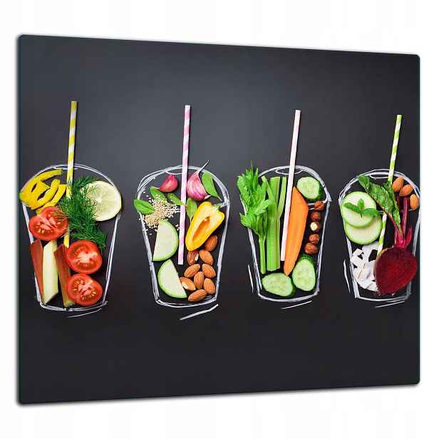 Skleněná Ochranná Deska Panel Lepidlo 65x60 Ovoce