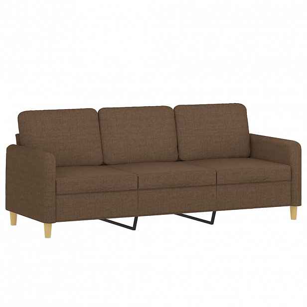 vidaXL 3místná pohovka hnědá 180 cm textil