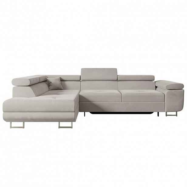 ALTDECOR ROHOVÁ POHODA s funkcí lůžka a úložným prostorem GUSA-L 272x202x107 cm světle hnědý velur