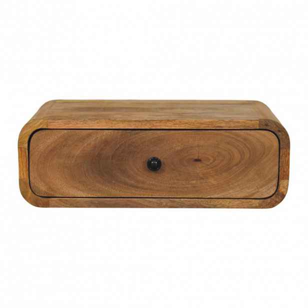Artisan Furniture STOLEK s povrchem Roasted Almond, 1 otevřená police, kožené sedadlo, kakaově hnědá