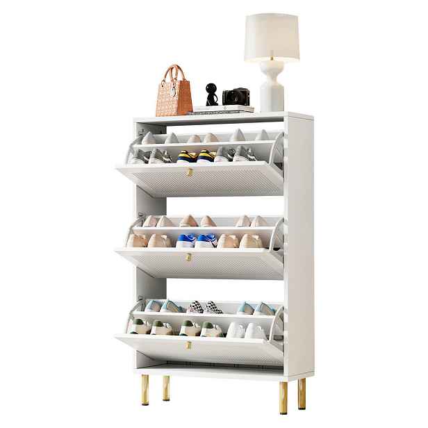 FLIEKS BOTNÍK Bílý 3 Výklopy 6 Přihrádek 73x23x125cm