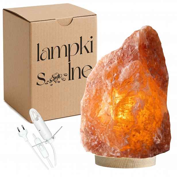 solná lampa Z Kłodawy Polska 5-7 Kg ionizátor na světlé Bukové základně