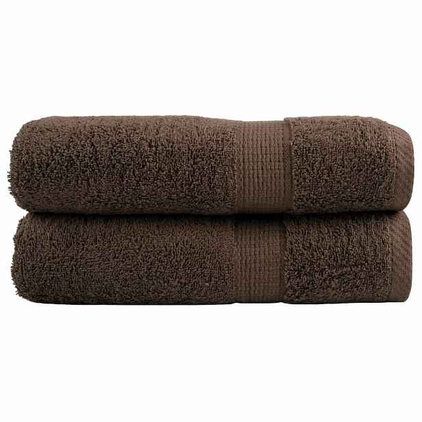 vidaXL Prémiové ručníky SOLUND 2 ks hnědé 50x100 cm 600 g/m²
